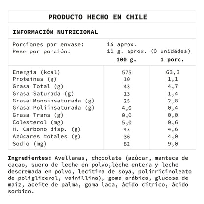 Avellanas Bañadas en Chocolate Blanco | 160 grs.